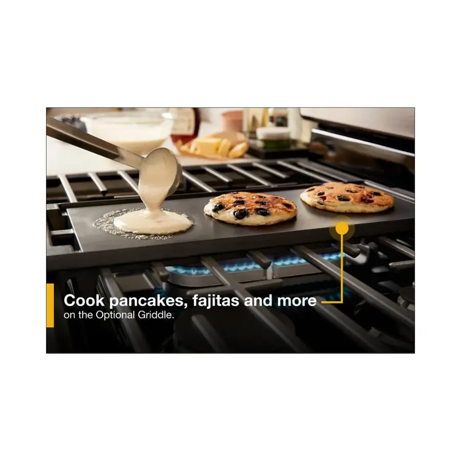 Cook pancakes, fajitas, and more on the Optional Griddle.