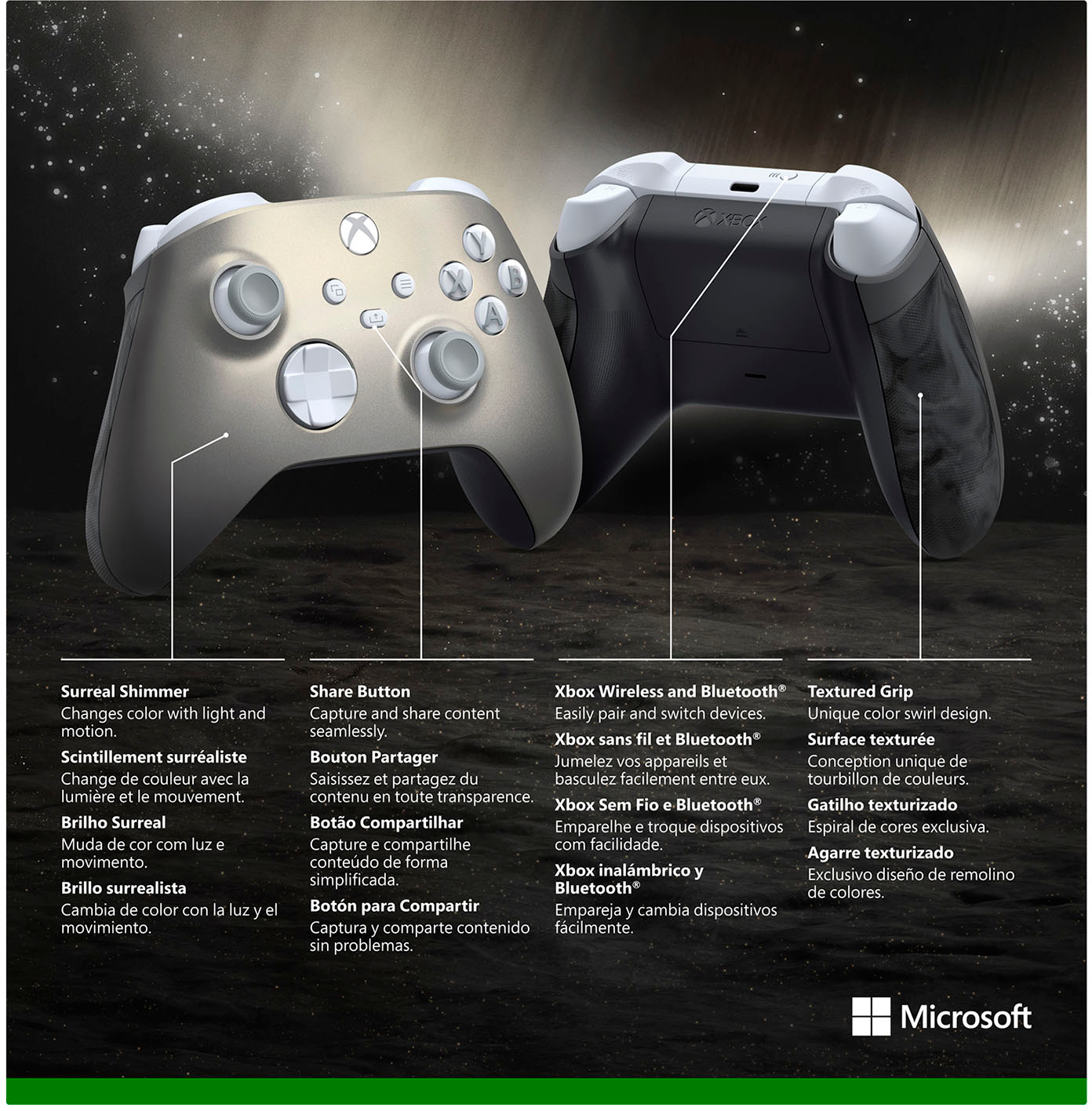Best Buy: Microsoft Xbox Wireless Controller for Xbox Series X, Xbox Series  S, Xbox One, Windows Devices Lunar Shift Special Edition QAU-00039