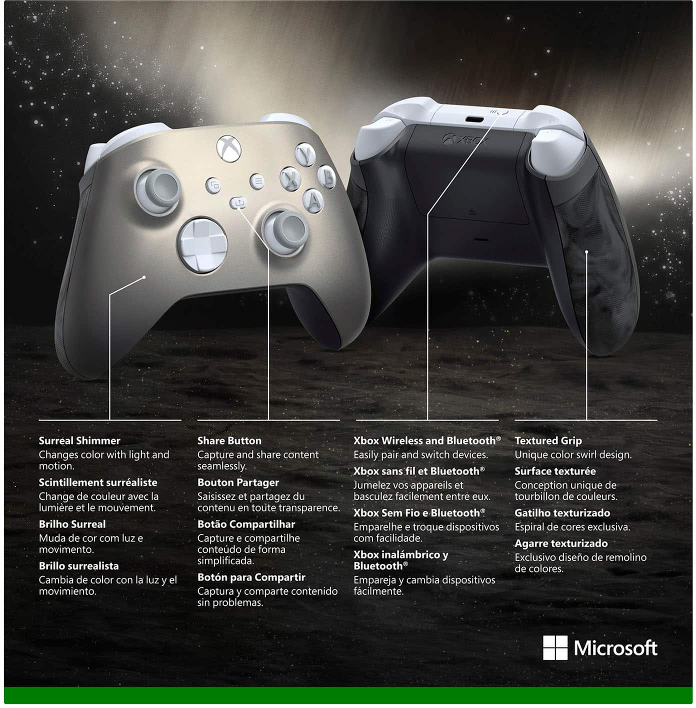 Alt View 15. Microsoft - Xbox Wireless Controller for Xbox Series X, Xbox Series S, Xbox One, Windows Devices - Lunar Shift Special Edition.