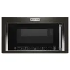 Front. KitchenAid - 1.9 Cu. Ft. Convection Over-the-Range Microwave with Air Fry Mode - Black Stainless Steel.