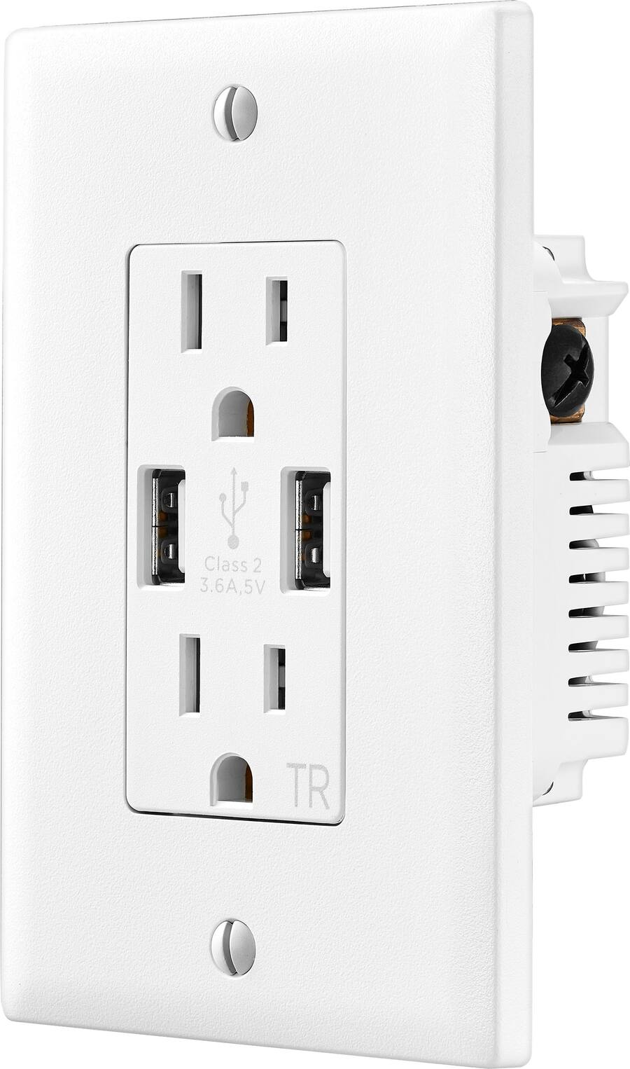 Usb In Wall Box Insignia™ 2 Pack 2 Outlet In Wall Outlet with 2 USB Ports White NS ...