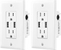 Insignia™ - 2 Pack - 2-Outlet In-Wall Outlet with 2 USB Ports - White