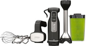 Ninja - Foodi Power Mixer System 5-Speed Hand Blender and Hand Mixer Combo with 3-Cup Blending Vessel - Black - Angle_Zoom