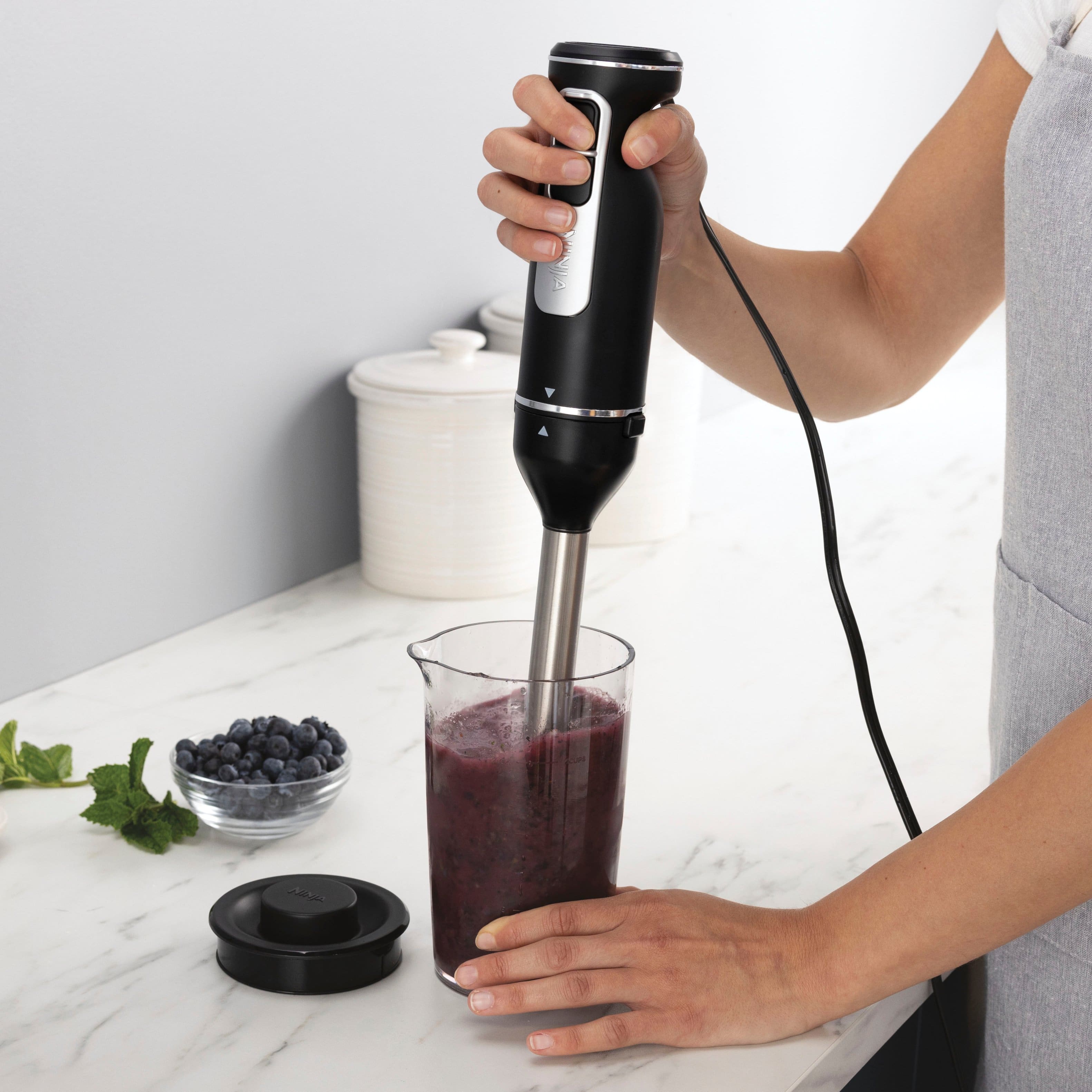 Alt View 12. Ninja - Foodi Power Mixer System 5-Speed Hand Blender and Hand Mixer Combo with 3-Cup Blending Vessel - Black.