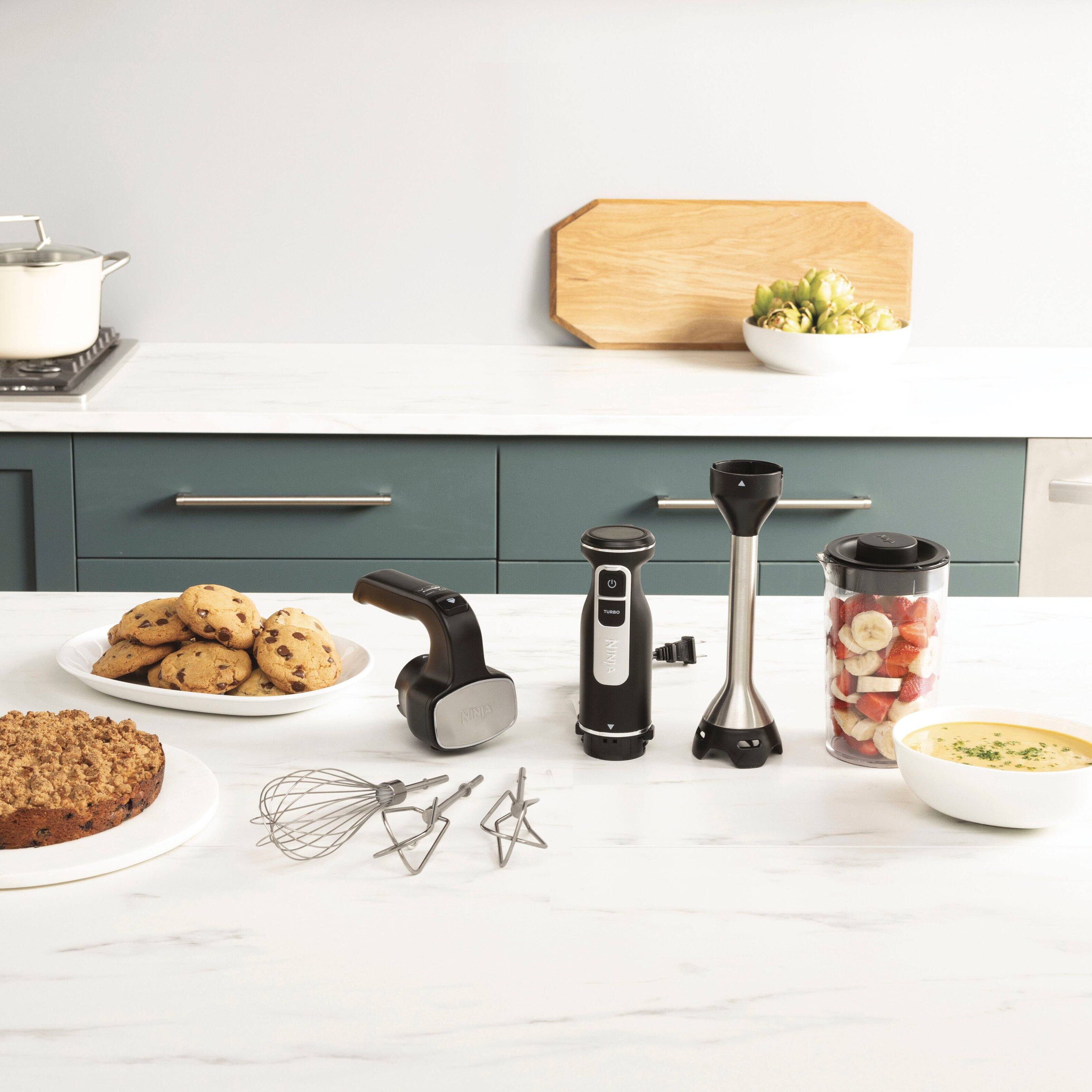 Alt View 16. Ninja - Foodi Power Mixer System 5-Speed Hand Blender and Hand Mixer Combo with 3-Cup Blending Vessel - Black.