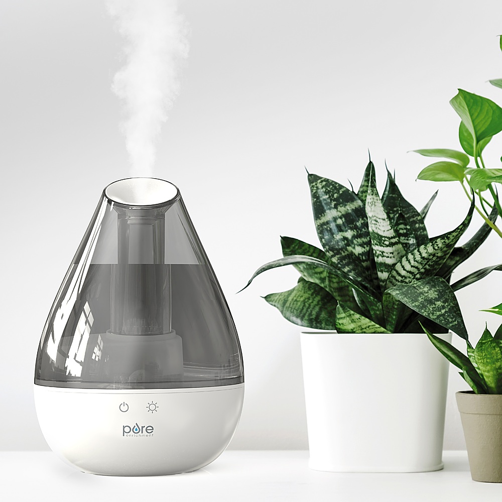 Angle View: Pure Enrichment - MistAire Drop - Ultrasonic .34 Gal Cool Mist Humidifier - White