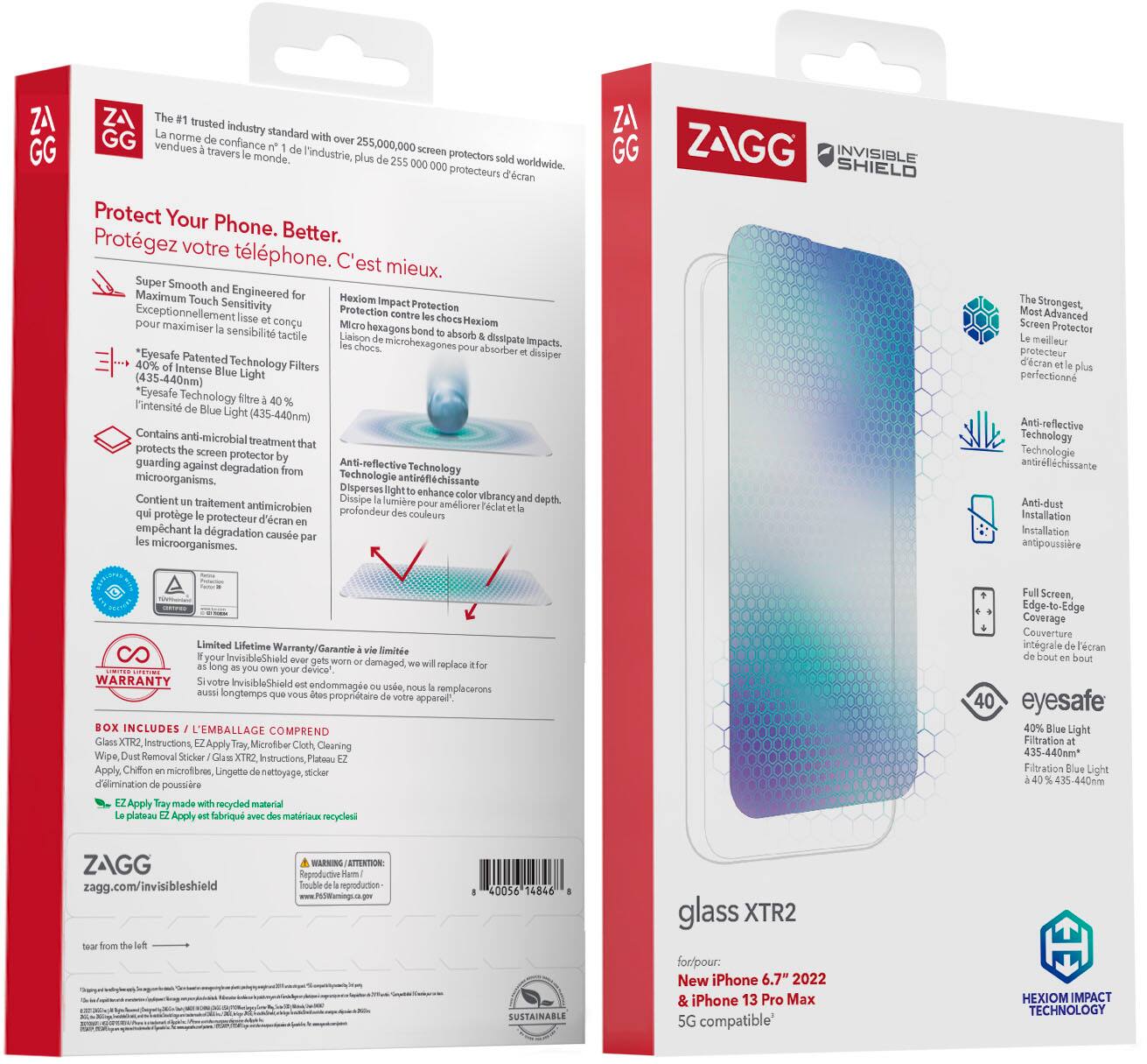 Alt View 12. ZAGG - InvisibleShield Glass XTR2 Screen Protector for Apple iPhone 14 Pro Max - Clear.