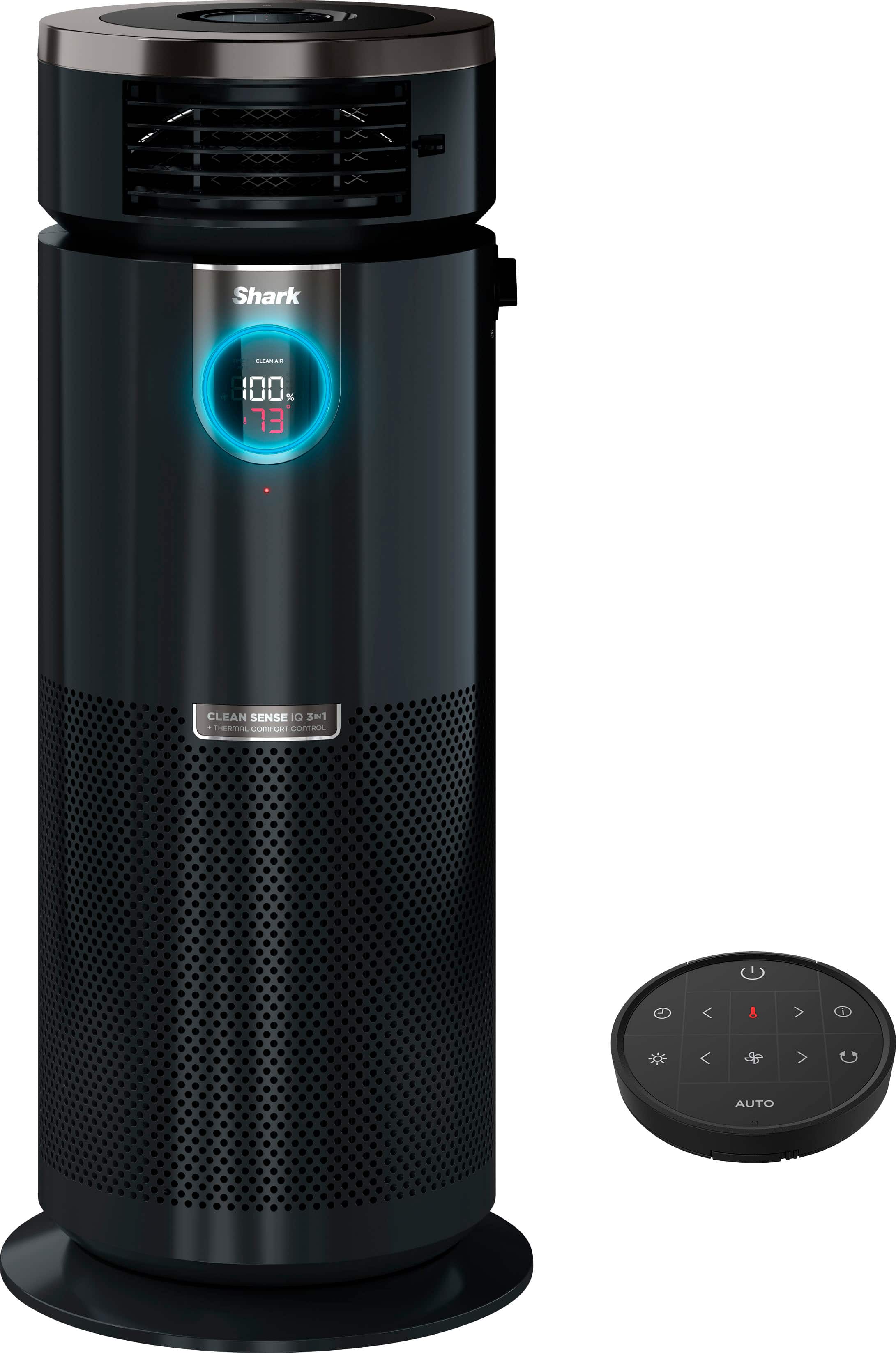 Front. Shark - 3-in-1 Max Air Purifier, Heater & Fan with NanoSeal HEPA, Cleansense IQ, Odor Lock, for 1000 Sq. Ft - Charcoal Grey.