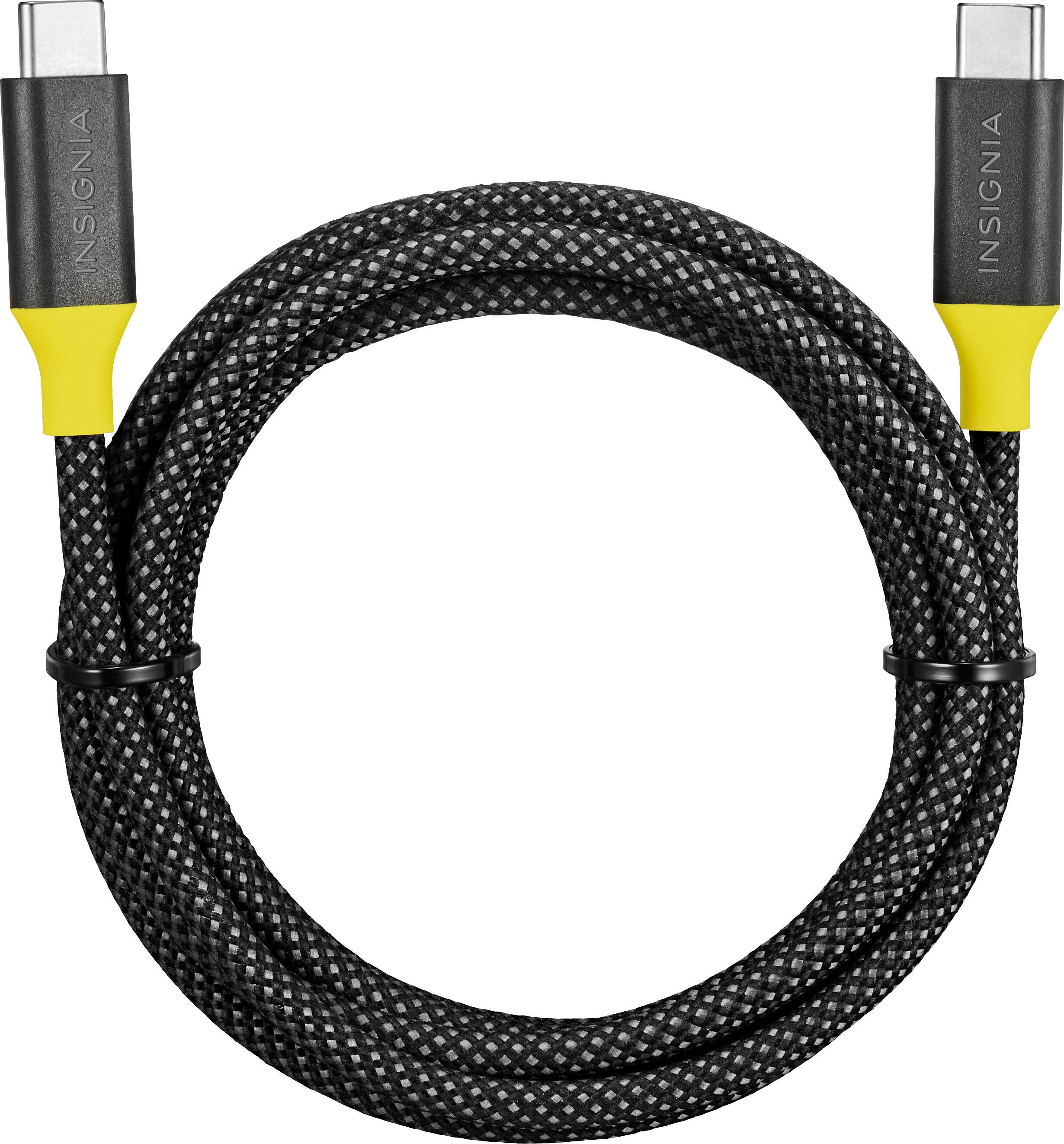 Alt View 11. Insignia™ - 8ft 100W USB-C to USB-C Charge-and-Sync Braided Cable - Black.
