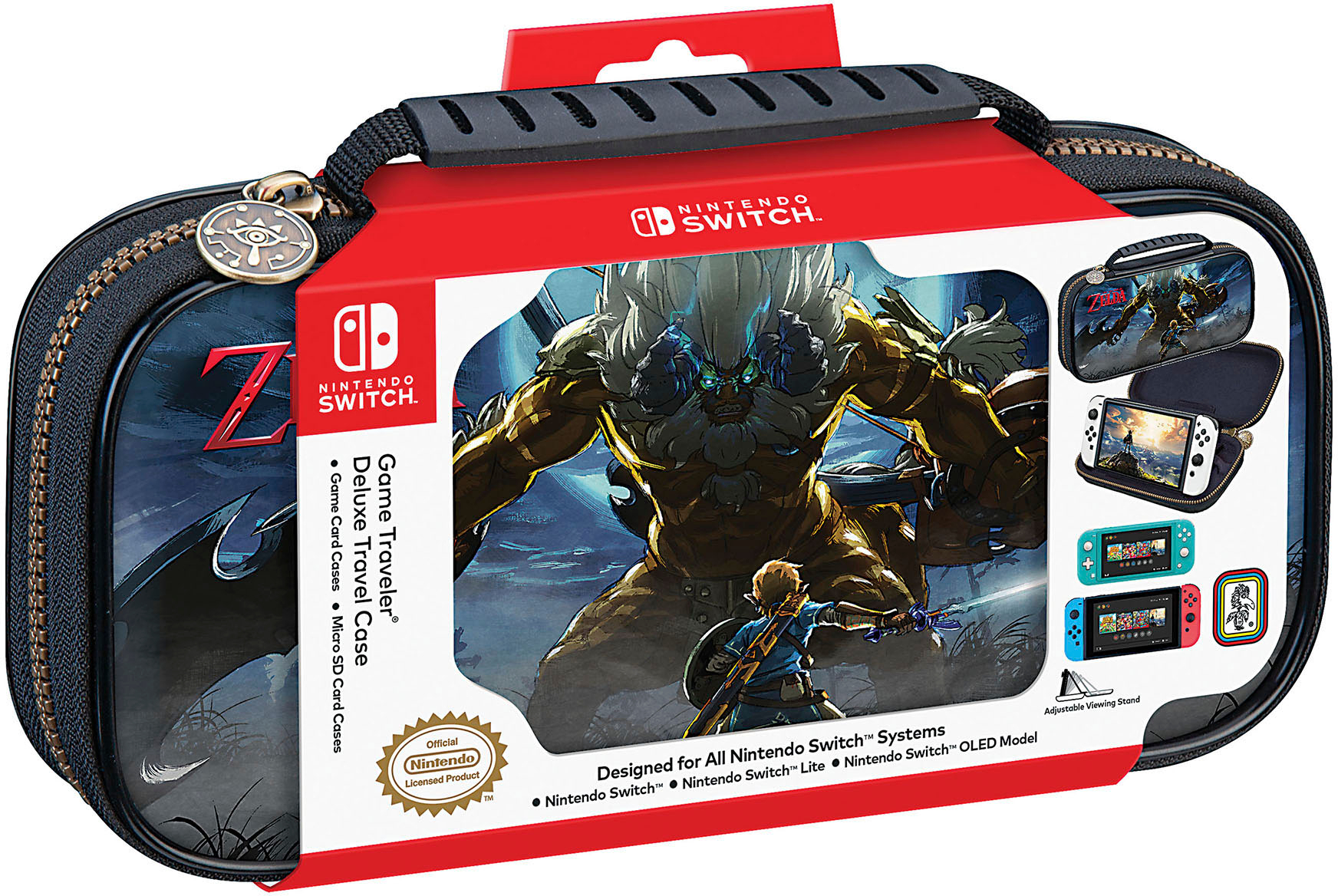 RDS Industries - Nintendo Switch Game Traveler Deluxe The Legend of Zelda Travel Case designed for all Nintendo Switch systems - Multi