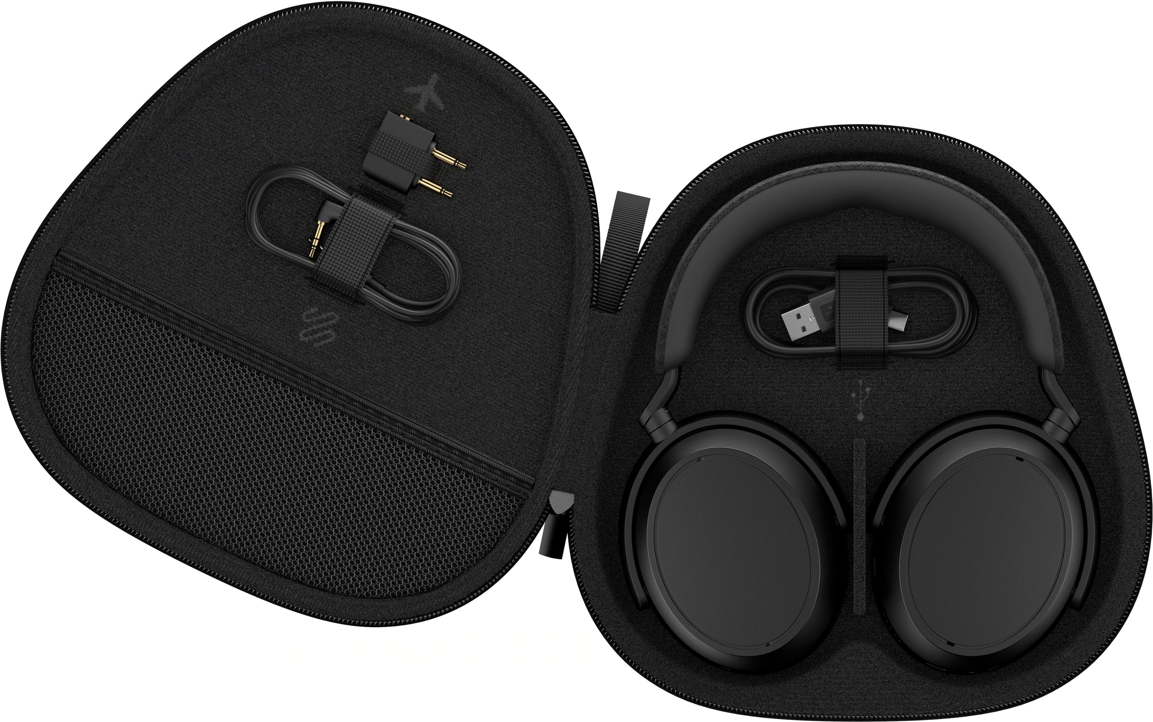 Alt View 15. Sennheiser - Momentum 4 Wireless Adaptive Noise-Canceling Over-The-Ear Headphones - Black.