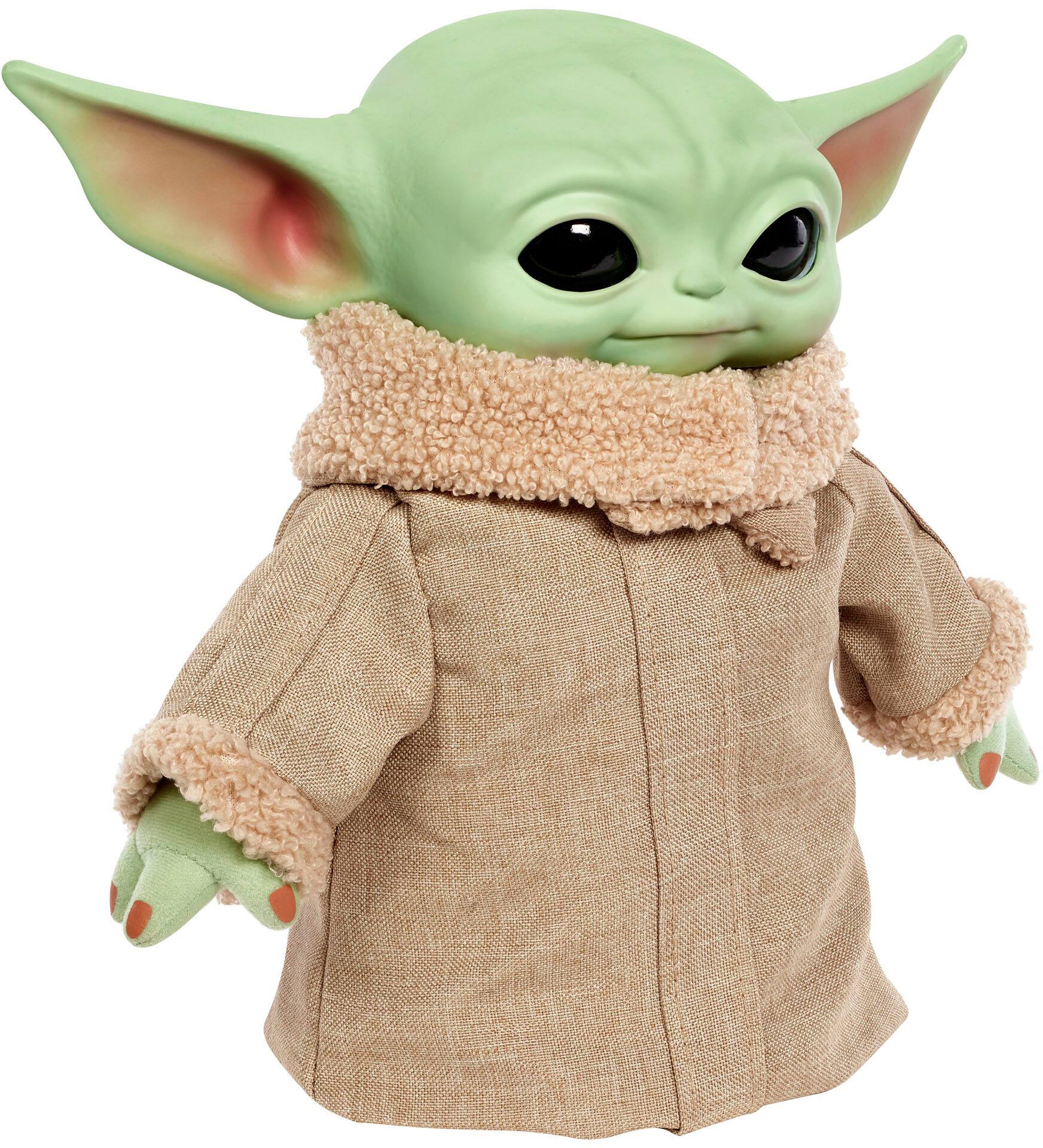 Angle. Star Wars - Grogu 11" Squeeze & Blink Plush - Green/Brown.