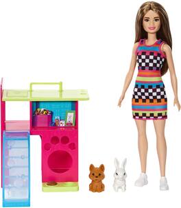 Barbie - Pet Playhouse Playset with Doll