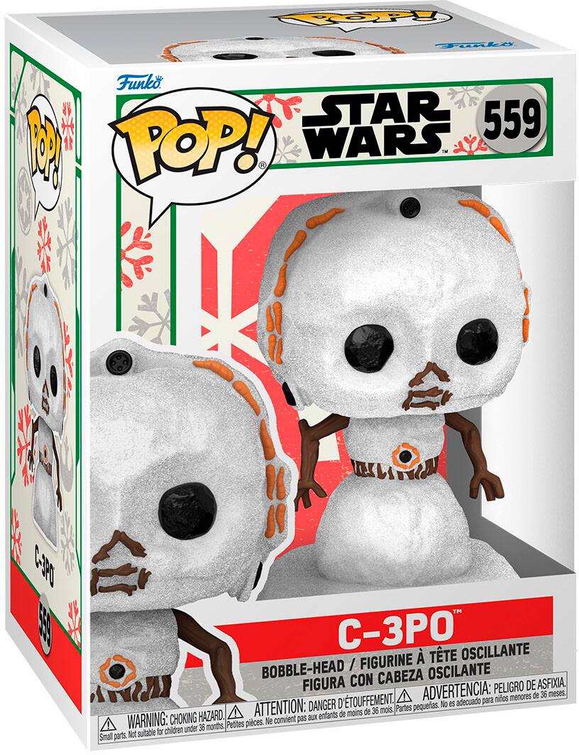 Angle. Funko - POP! Star Wars: Holiday - C-3PO as a Snowman.