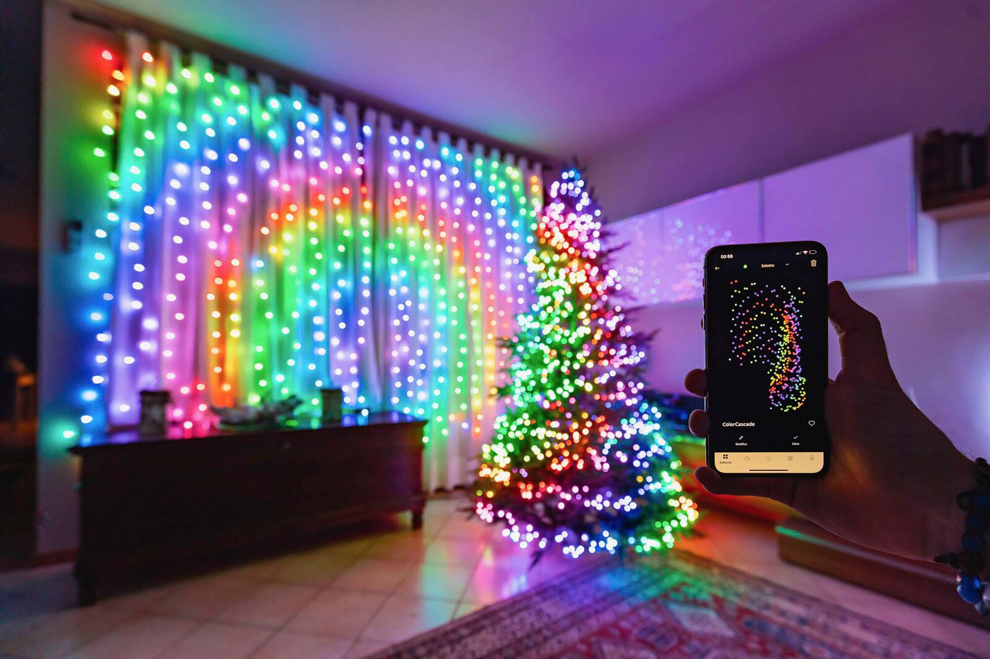 Alt View 26. Twinkly - Smart Light 400 RGB LED Light String and 60 Dots (Gen 2) - Multi.