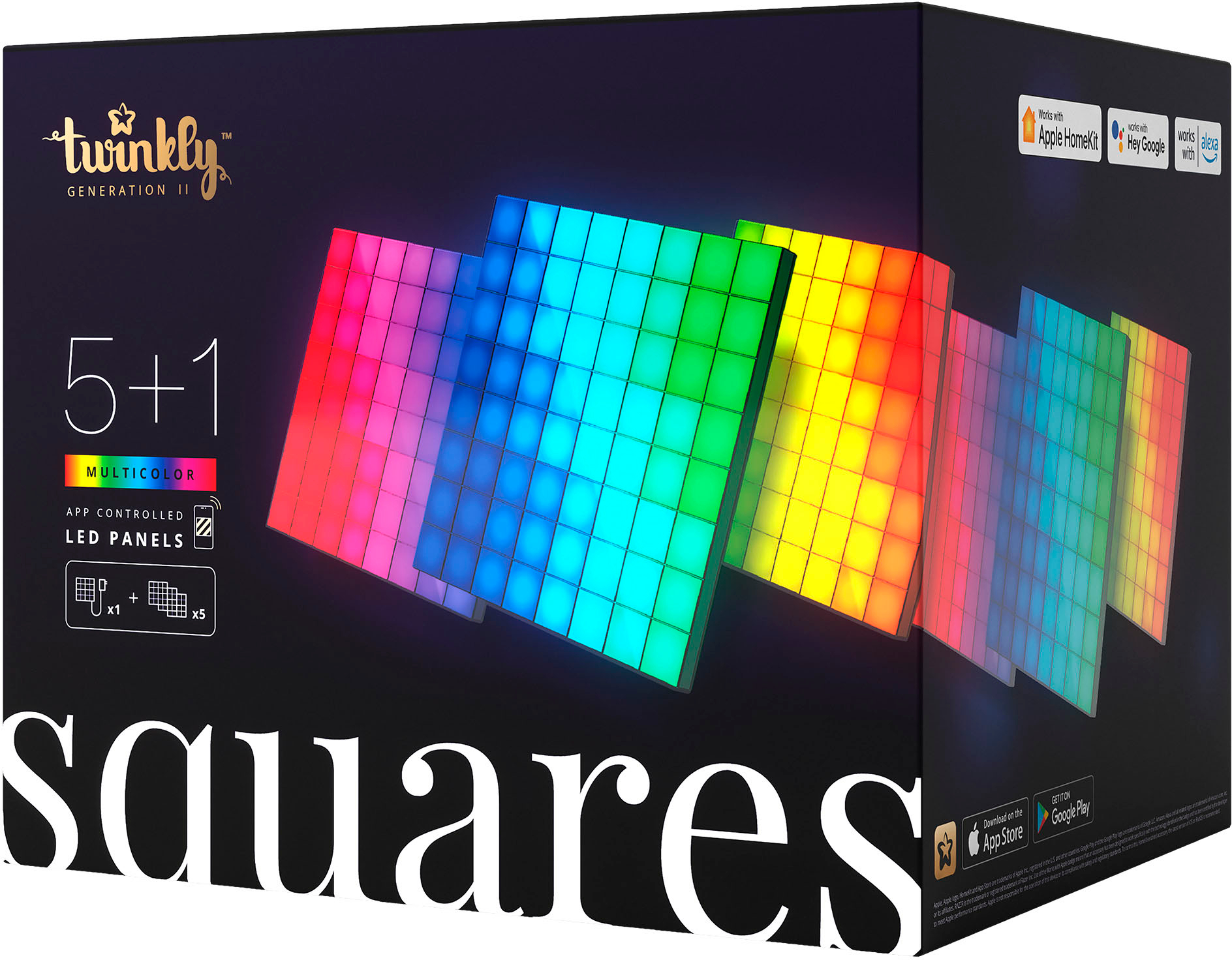 Novela de suspenso llorar Organo Twinkly Squares LED Panels 5+1 Combo Pack TWQ064STW-07-BUS - Best Buy