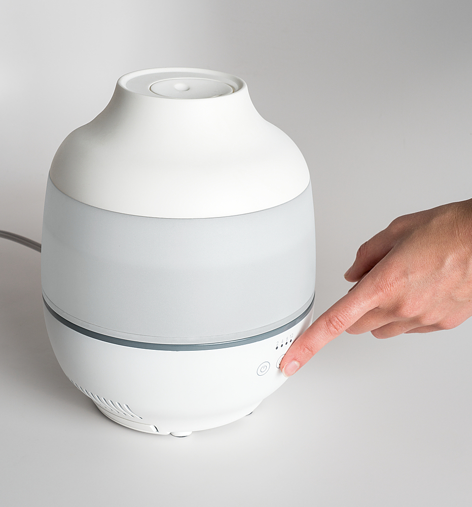 Left View: Homedics - TotalComfort Ultrasonic Humidifier-2.0 Multi Light - White