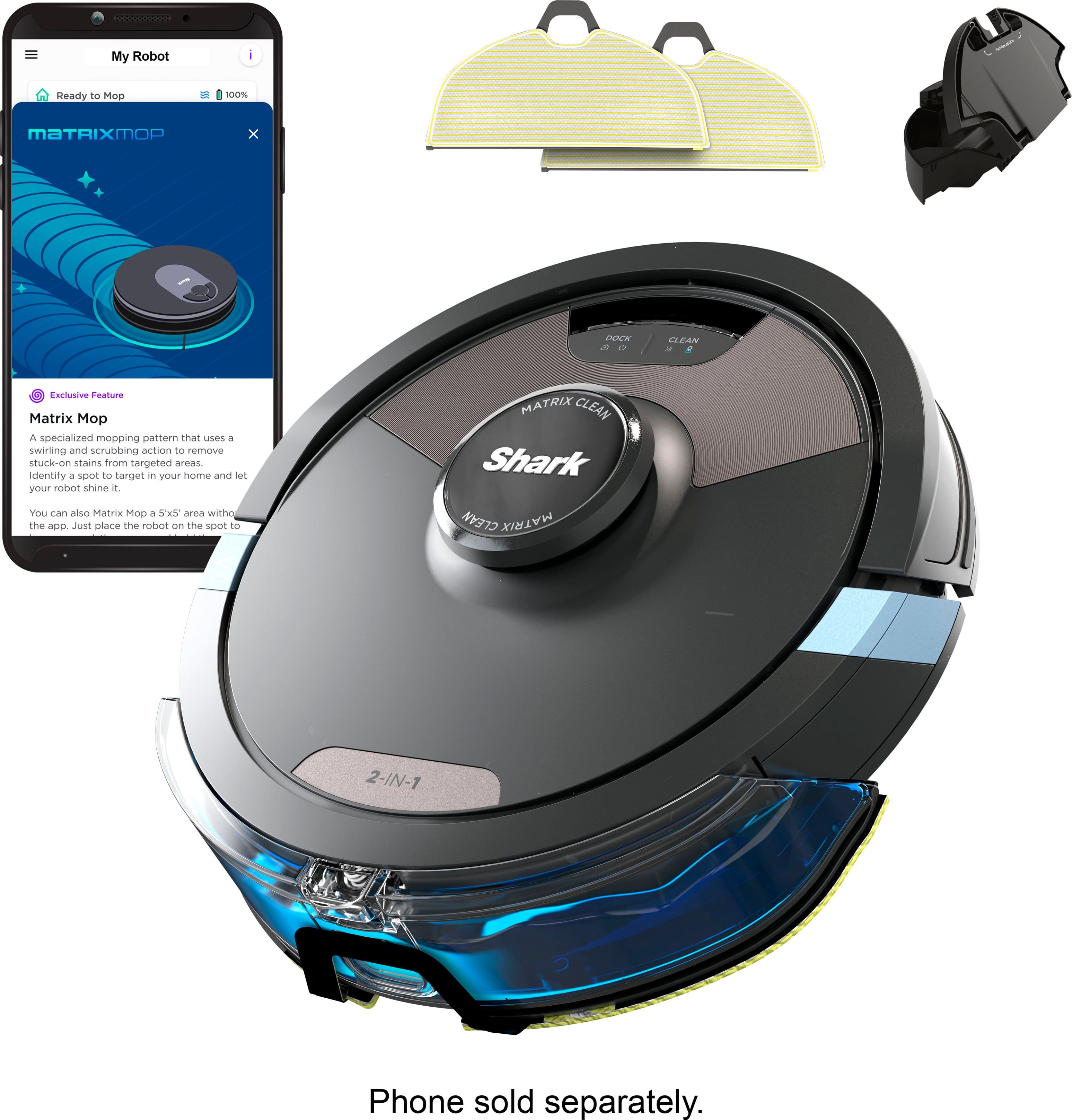 Roborock® S8 Robot Vacuum Cleaner and Sonic Mopping with DuoRoller™ Brush,  6000 Pa, and Obstacle Avoidance(Black) 