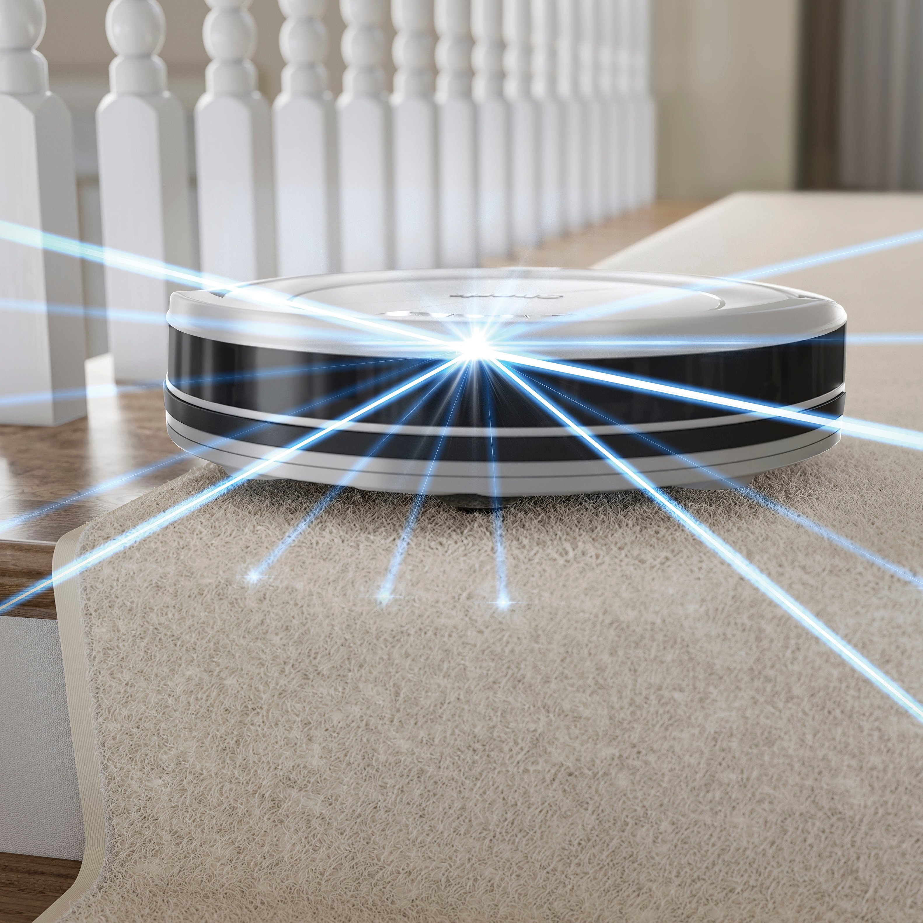 Left View: Shark - ION Robot Vacuum, Wi-Fi Connected - Light Gray