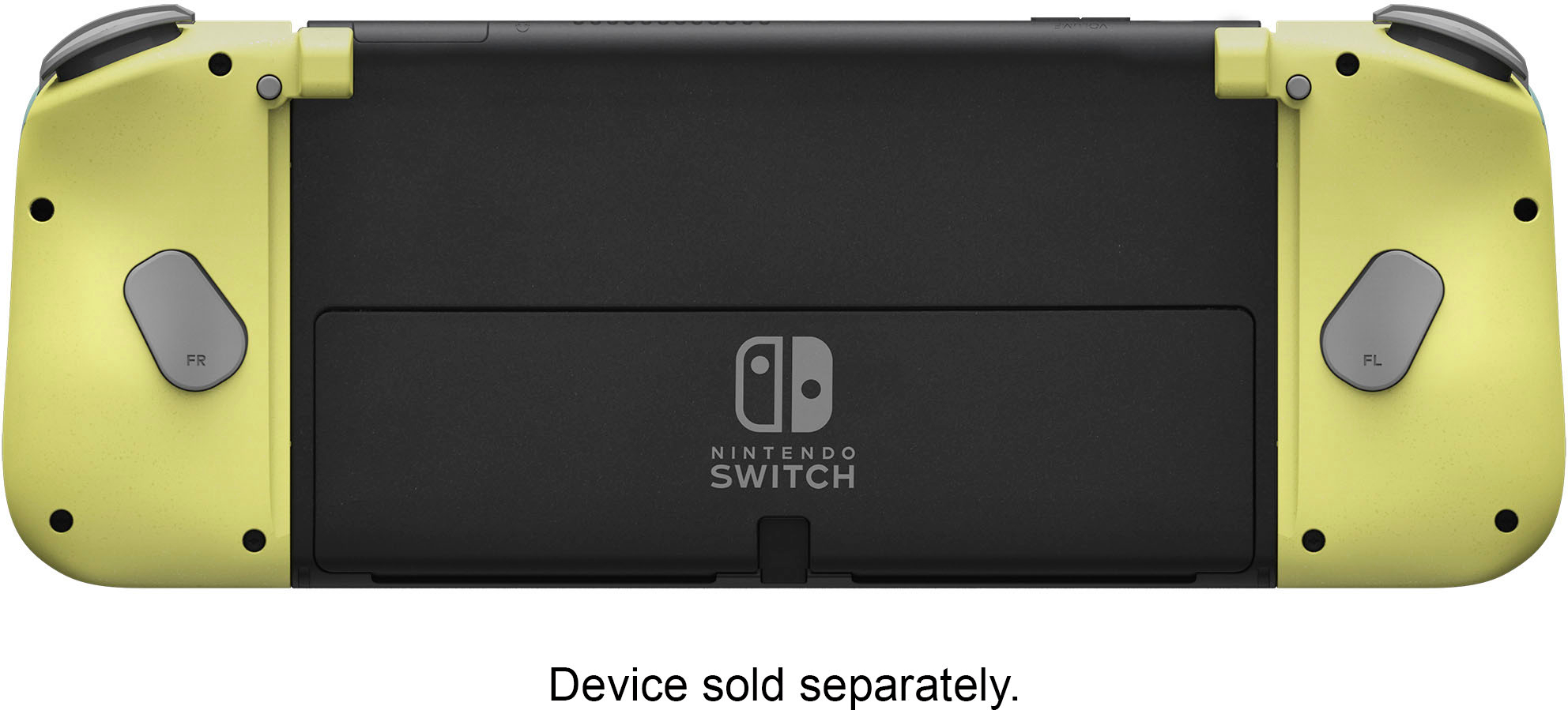 Back View: Hori - Split Pad Compact for Nintendo Switch - Light Gray & Yellow
