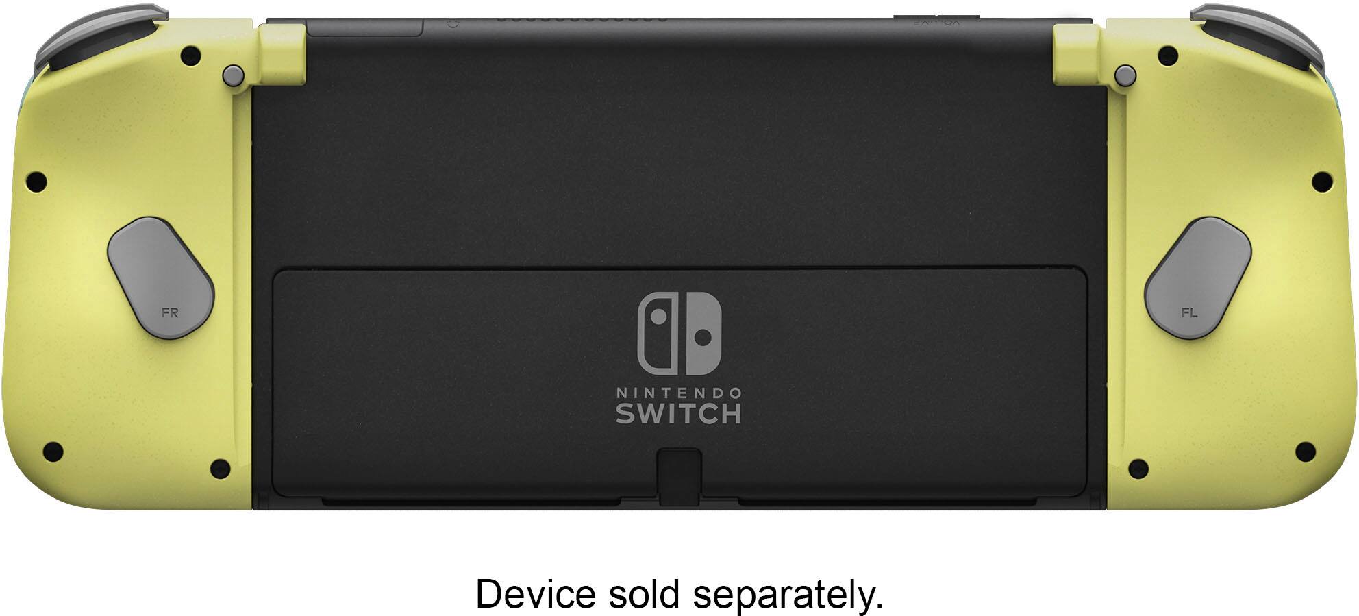 Back. Hori - Split Pad Compact for Nintendo Switch - Light Gray & Yellow.