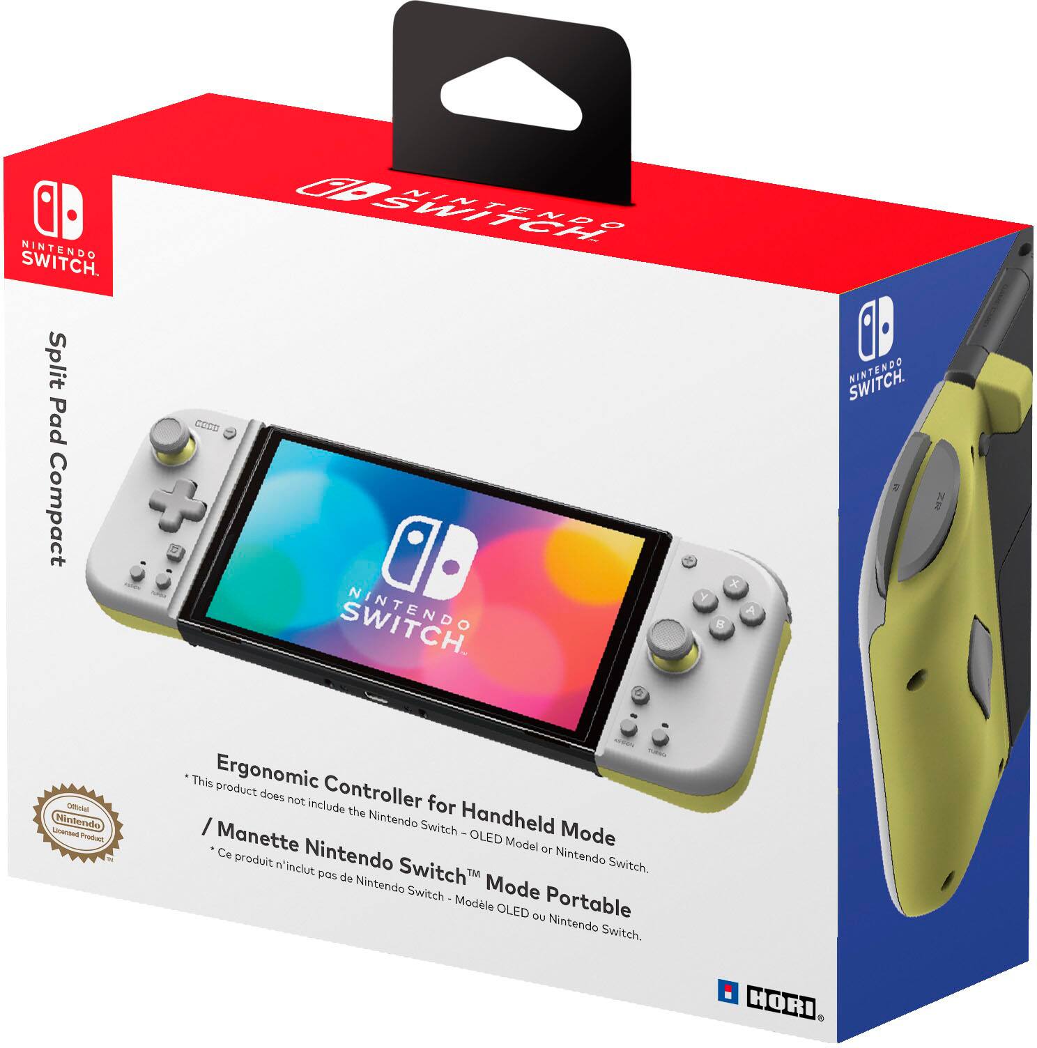 Alt View 14. Hori - Split Pad Compact for Nintendo Switch - Light Gray & Yellow.