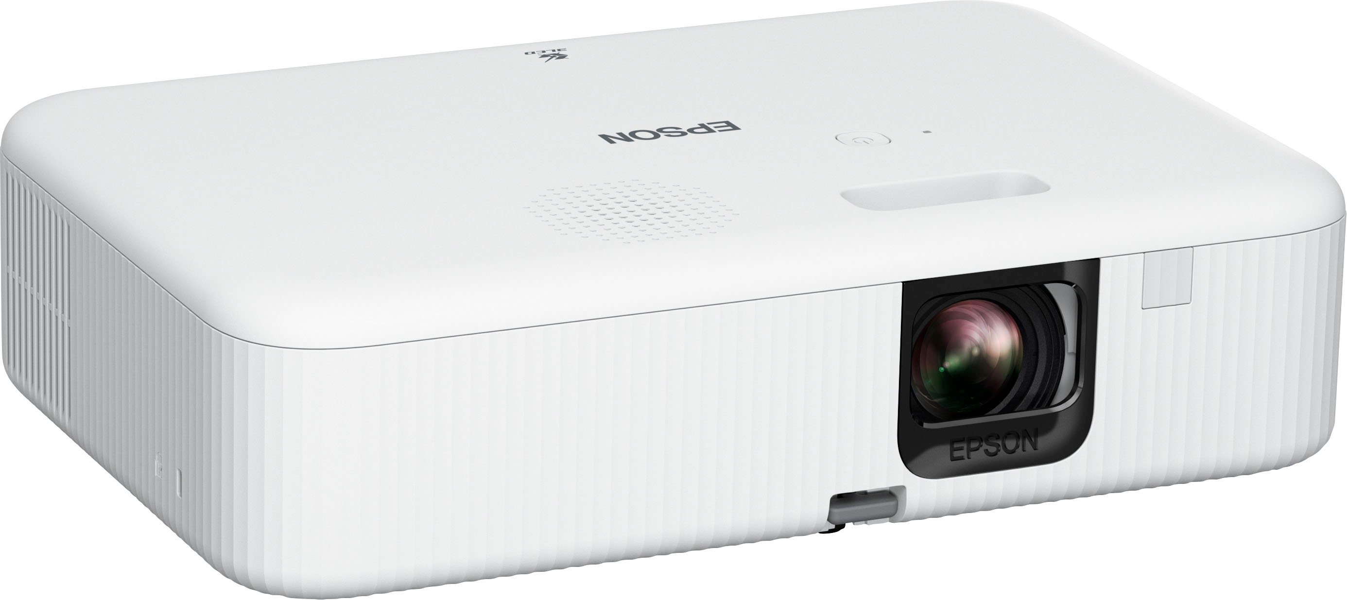 Angle View: Epson - EpiqVision Flex CO-FH02 Full HD 1080p Smart Streaming Portable Projector, 3-Chip 3LCD, Android TV, Bluetooth - White