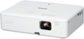 Left. Epson - EpiqVision Flex CO-W01 Portable Projector, 3-Chip 3LCD, Built-in Speaker, 300-Inch Home Entertainment and Work - White.