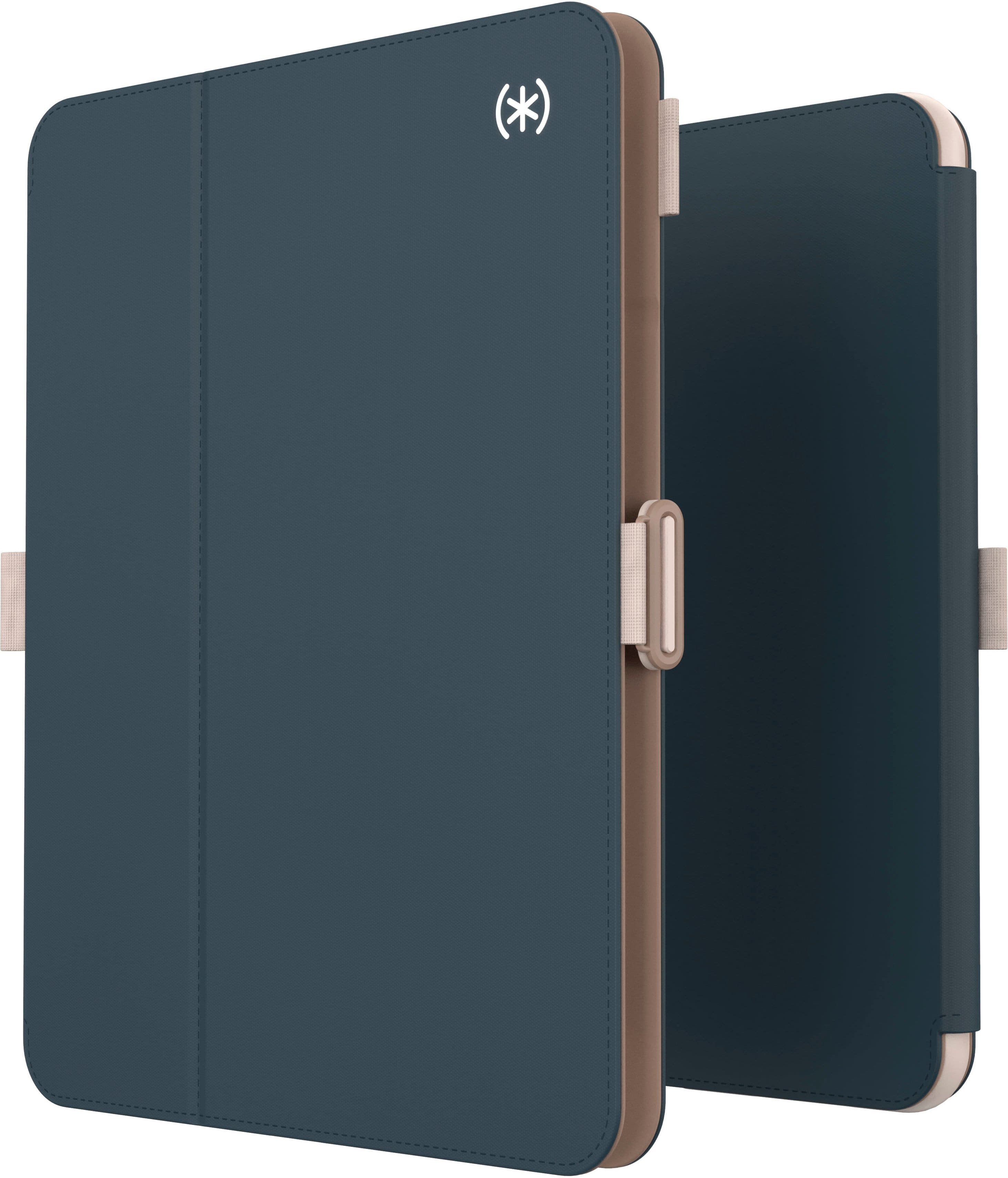 Angle. Speck - Balance Folio R Case for Apple 10.9" iPad (10th Generation) - Charcoal.