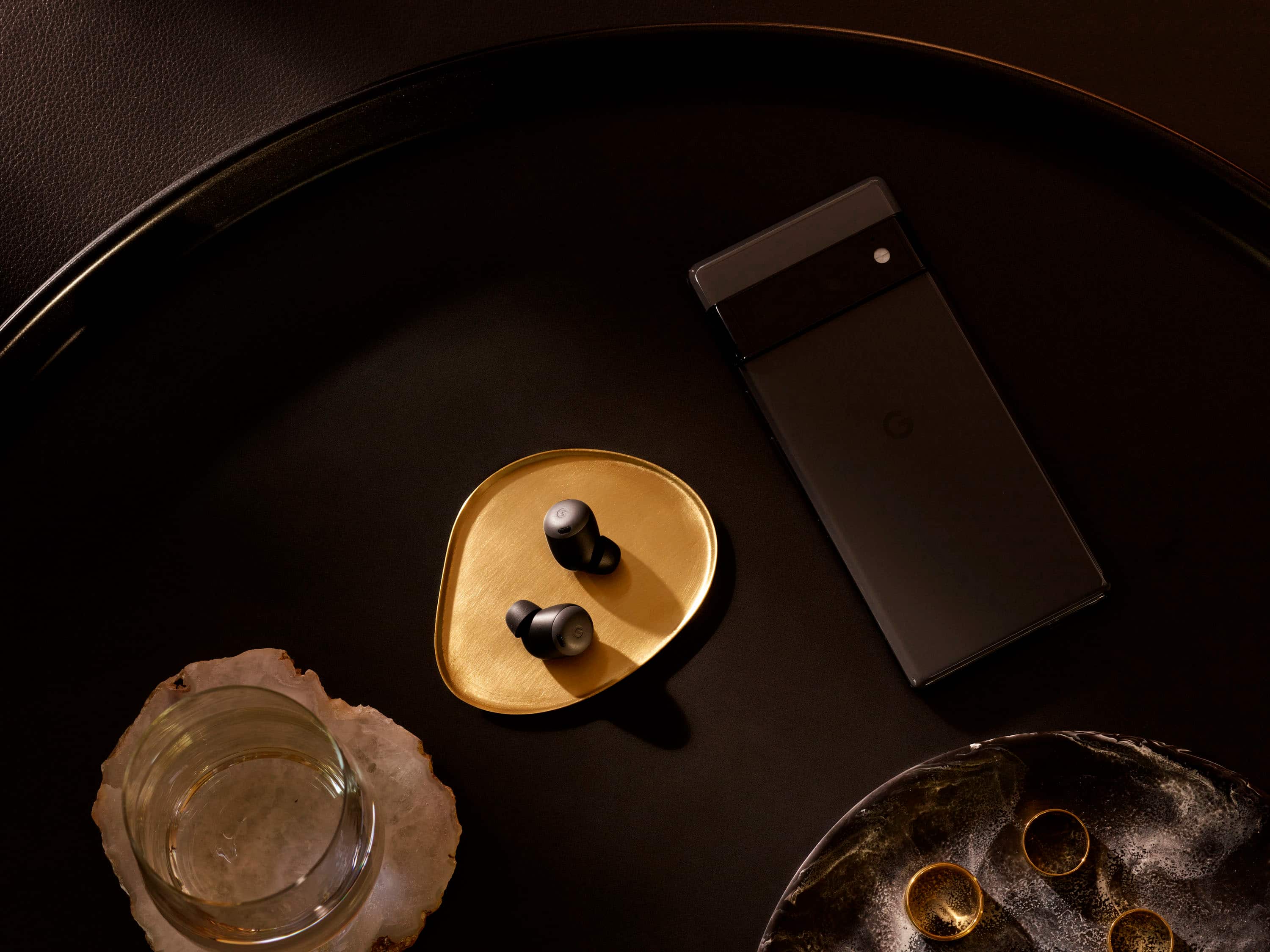 Alt View 19. Google - Geek Squad Certified Refurbished Pixel Buds Pro True Wireless Noise Cancelling Earbuds - Charcoal.