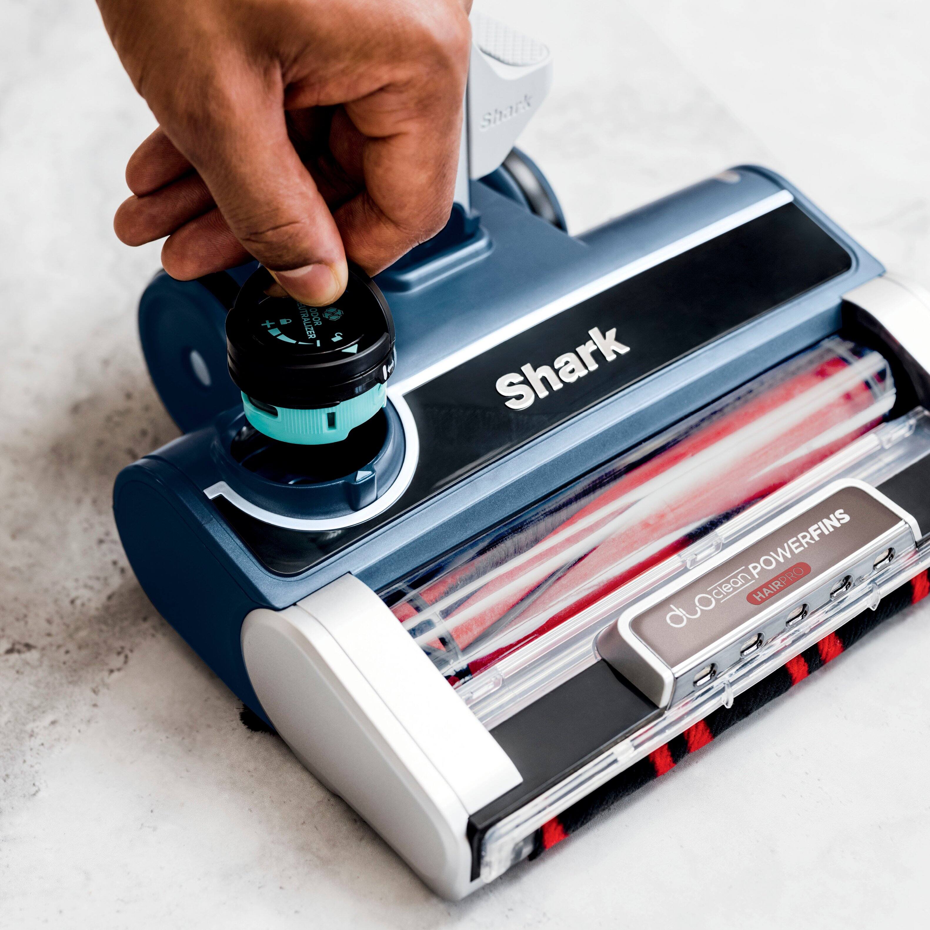 Alt View 12. Shark - Stratos UltraLight Corded Stick Vacuum with DuoClean PowerFins HairPro, Self-Cleaning Brushroll, Odor Neutralizer - Navy.