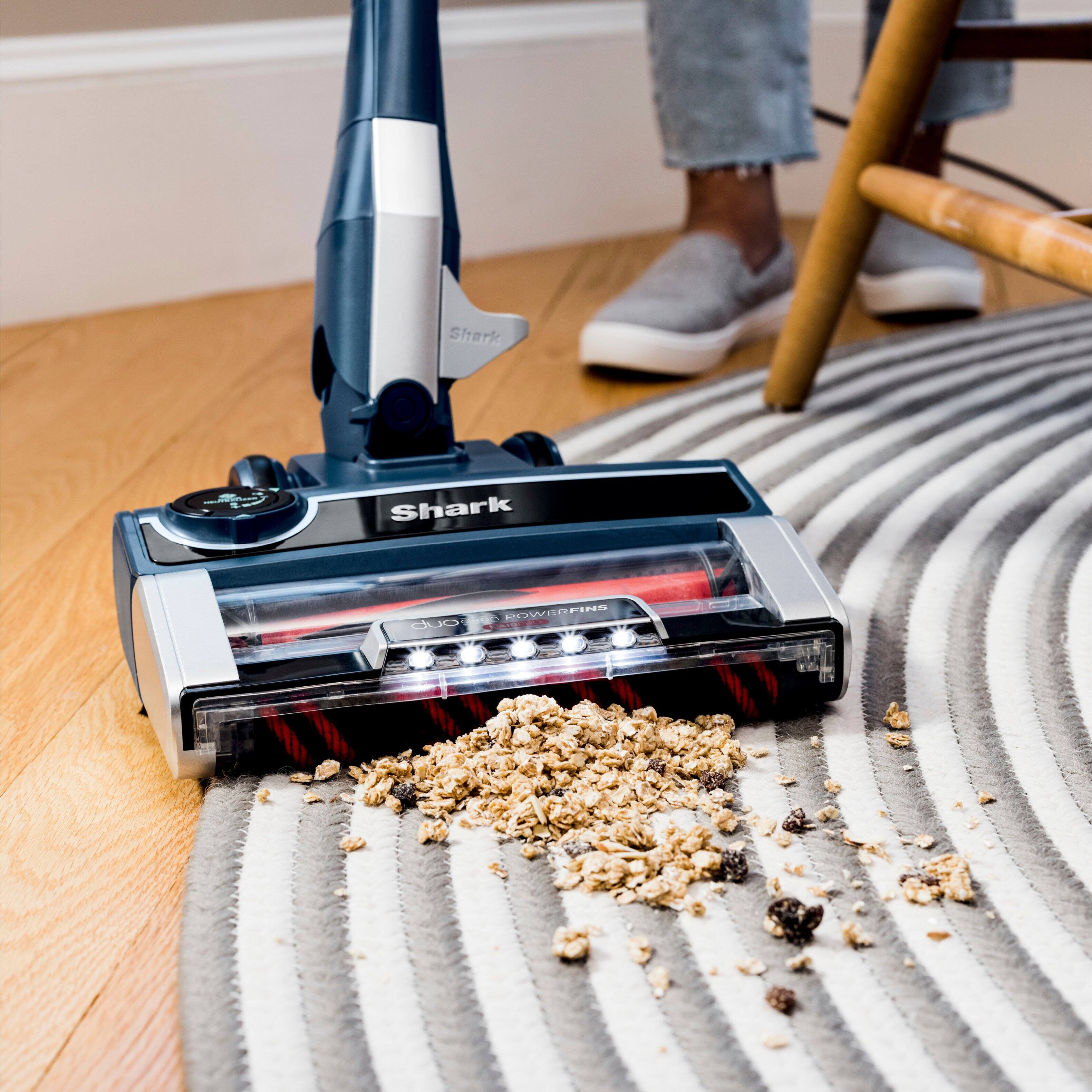 Alt View 16. Shark - Stratos UltraLight Corded Stick Vacuum with DuoClean PowerFins HairPro, Self-Cleaning Brushroll, Odor Neutralizer - Navy.