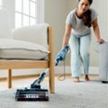 Left. Shark - Stratos UltraLight Corded Stick Vacuum with DuoClean PowerFins HairPro, Self-Cleaning Brushroll, Odor Neutralizer - Navy.