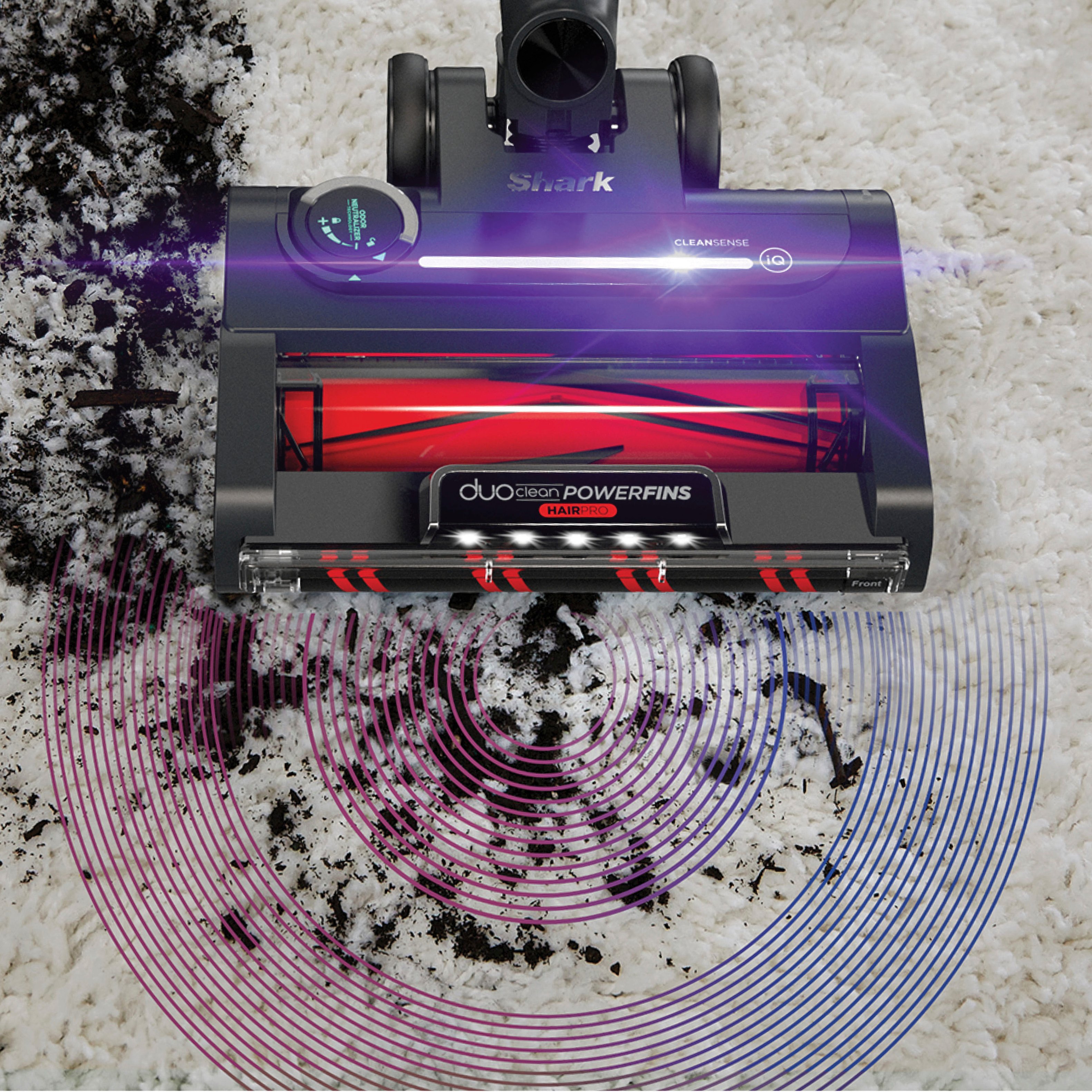 Angle View: Shark - Cordless Stratos Vacuum with Clean Sense IQ - Ash Purple
