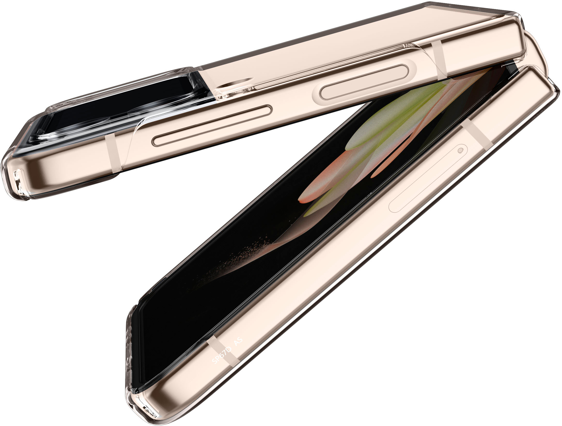 Left View: Spigen - Ice Shield Case for Samsung Galaxy Z Flip4 - Crystal Clear