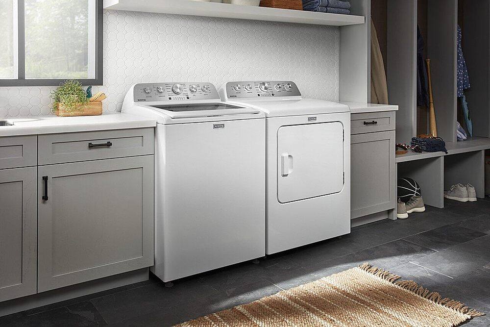 Alt View 17. Maytag - 7.0 Cu. Ft. Electric Dryer with Steam Enhanced Cycles - White.