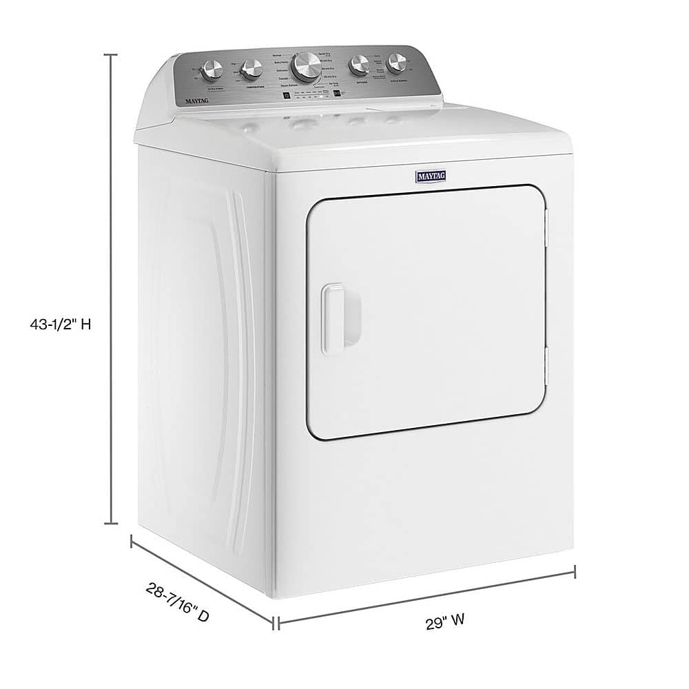 Alt View 2. Maytag - 7.0 Cu. Ft. Gas Dryer with Steam Enhanced Cycles - White.