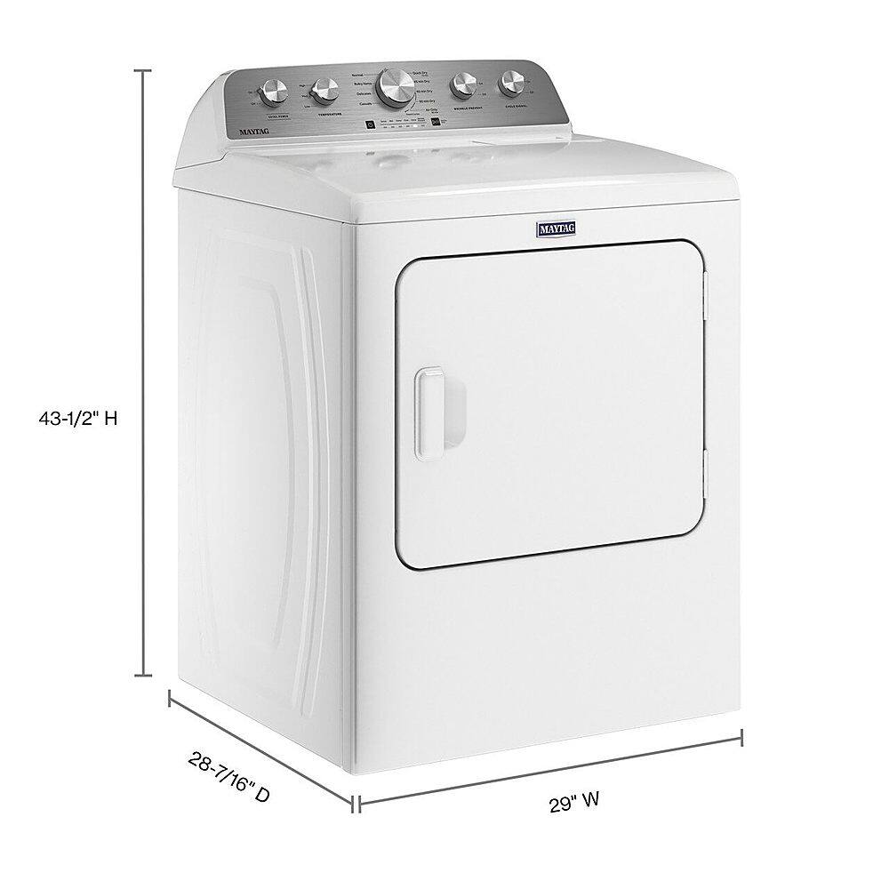 Alt View 2. Maytag - 7.0 Cu. Ft. Gas Dryer with Extra Power Button - White.