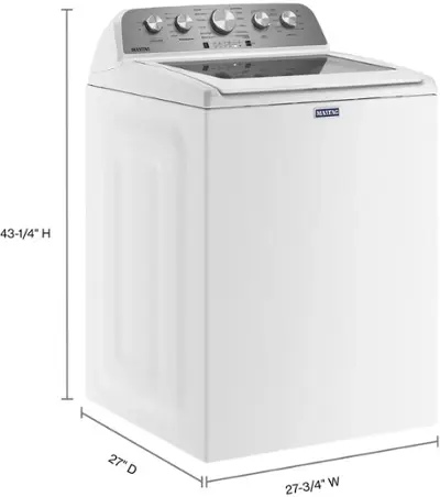 Maytag - 4.8 Cu. Ft. High Efficiency Top Load Washer with Extra Power Button - White