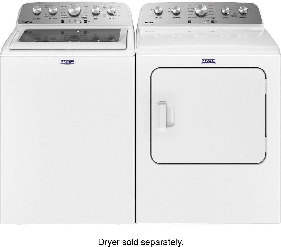 Alt View 20. Maytag - 4.8 Cu. Ft. High Efficiency Top Load Washer with Extra Power Button - White.