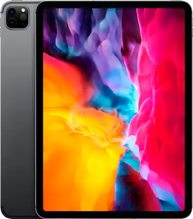 Front. Apple - Geek Squad Certified Refurbished 11-Inch iPad Pro (2nd Generation) with Wi-Fi - 128GB - Space Gray.