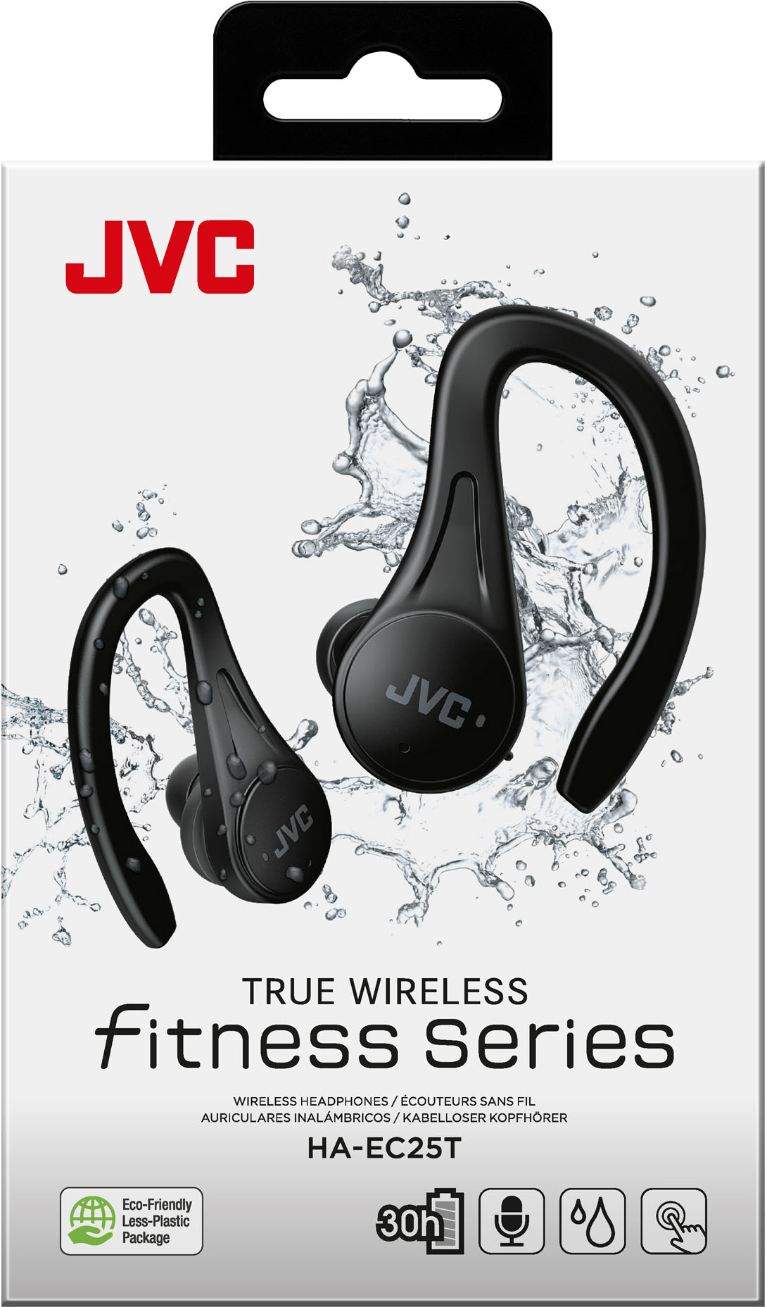JVC Earphones Sport In-ear Wireless Bluetooth With Clip and Hook Black for  sale online