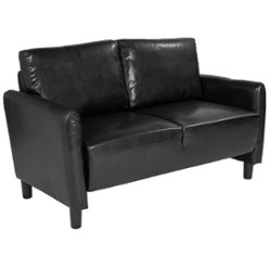 Flash Furniture - Asti Living Room Loveseat - Black LeatherSoft - Front_Zoom