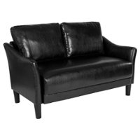 Flash Furniture - Asti Upholstered Loveseat - Black LeatherSoft - Front_Zoom