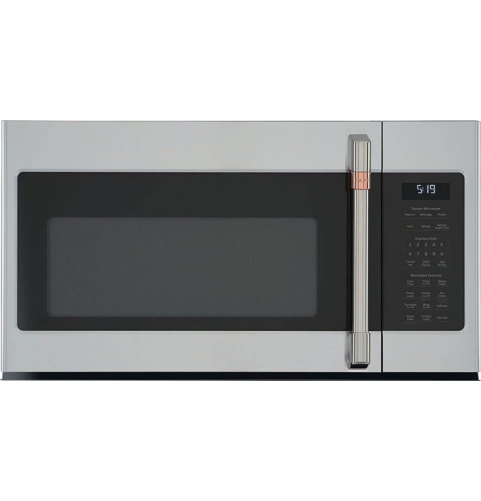 Front. Café - 1.9 Cu. Ft. Over-the-Range Microwave with Sensor Cooking - Stainless Steel.