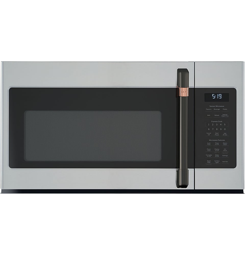 The image features a stainless steel microwave with a black screen. The microwave has a digital display that shows the time and temperature settings. The microwave is currently set at 1:41 and 199 degrees. The microwave door is open, revealing the interior.
