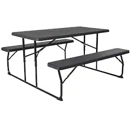 Alamont Home - Folding Picnic Table - Charcoal