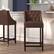 Alt View 13. Alamont Home - Carmel Series Transitional Tufted Walnut Barstool - Brown Fabric.