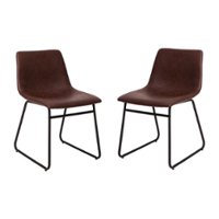 Flash Furniture - Butler 18" High Dining Chair - Dark Brown LeatherSoft/Black Frame - Front_Zoom
