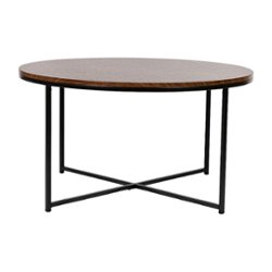 Flash Furniture - Hampstead Collection Coffee Table - Walnut/Matte Black - Front_Zoom